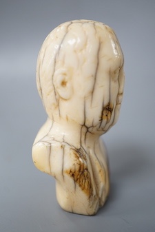 An 18th/19th century marine ivory bust of a man 7cm